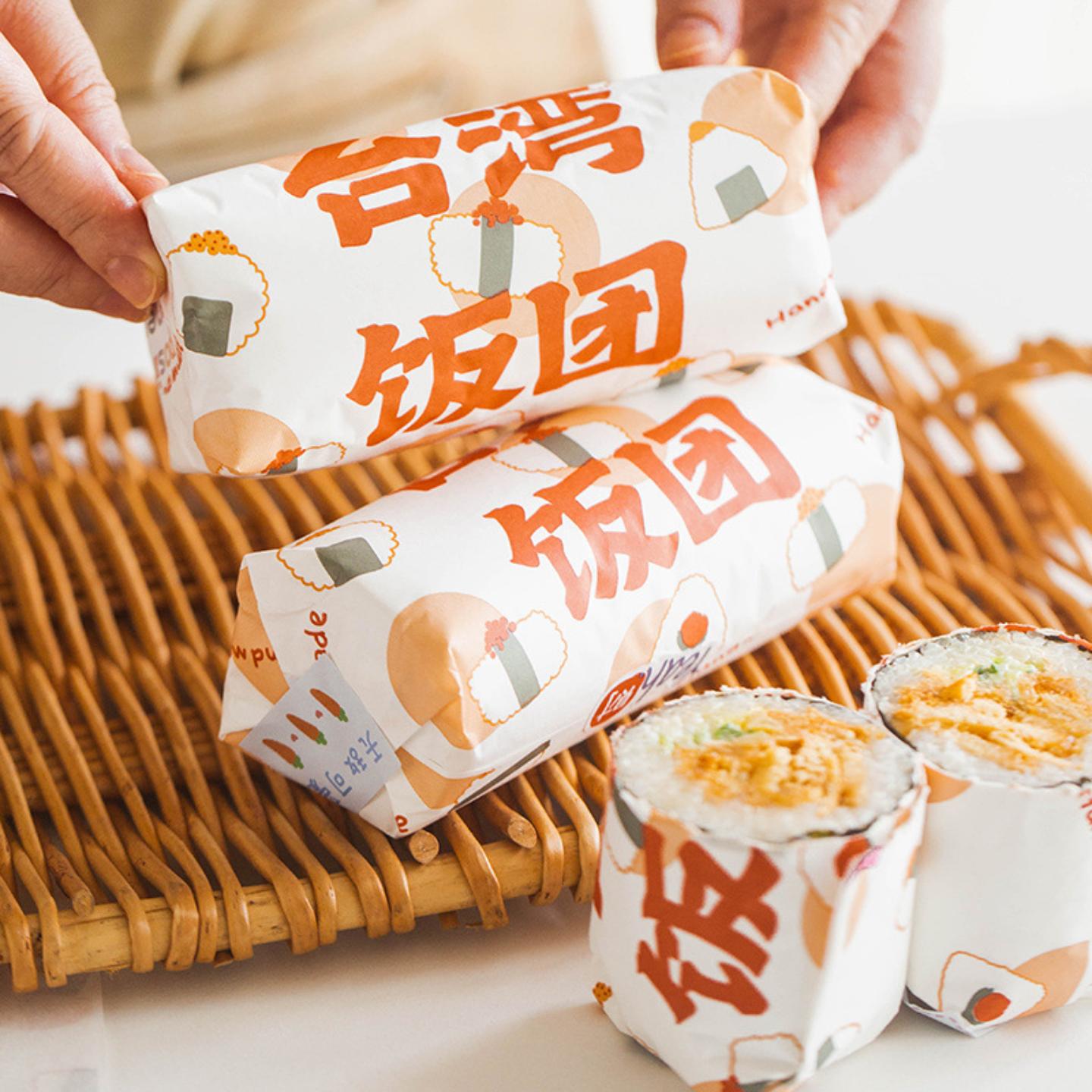 台湾饭团纸包装模具专用纸汉堡包