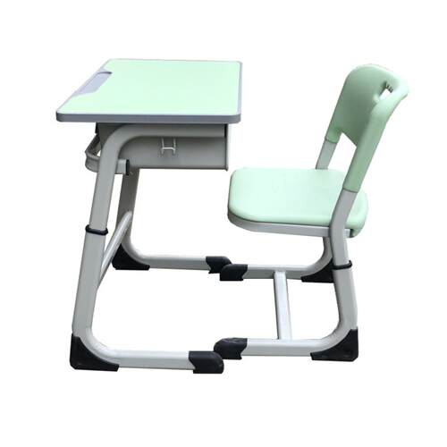 学生写字书桌课桌椅 D型抽芯弯升降培训辅导班升降课桌椅