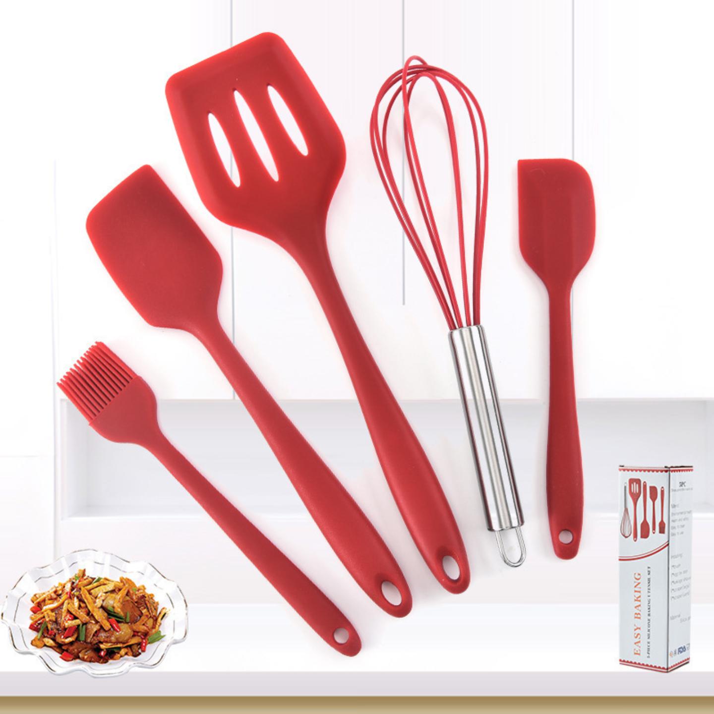 硅胶厨具五件套家用牛排煎铲不沾