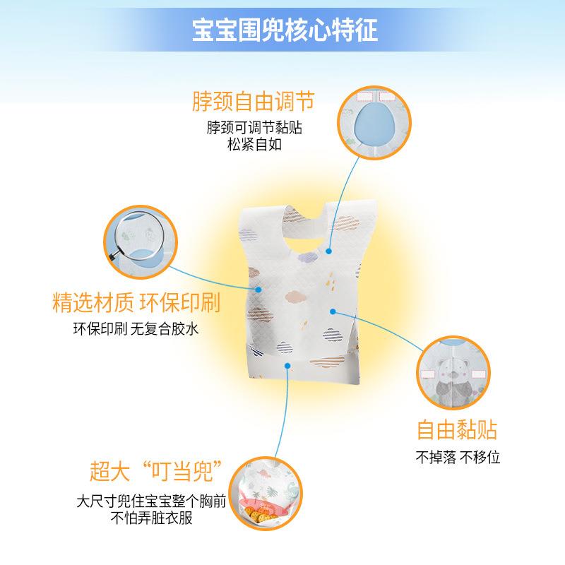 一次/性围兜婴儿饭兜水辅食防水防幼儿口巾便携宝宝婴吃饭护污肚