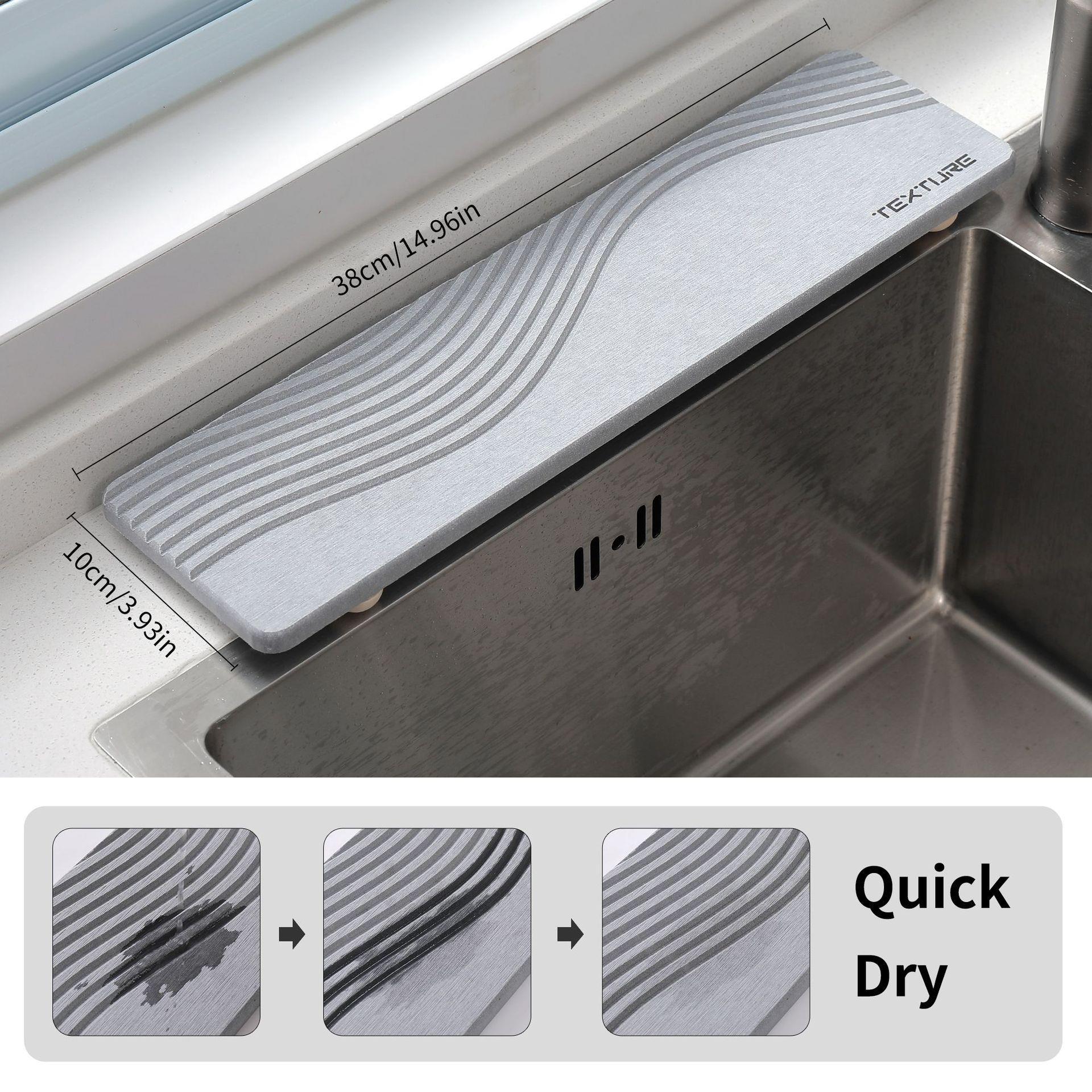 水龙托头垫吸水干燥水垫槽边沥水台速/面垫干杯垫带木头脚石头盘