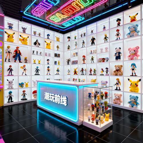 潮玩店/分手展示柜陈柜定制透列明玻璃层设计工快速拆装厂定制