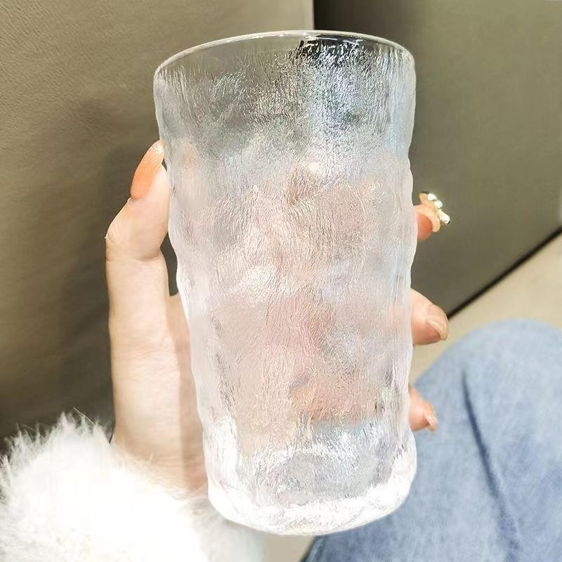 颜值冰川杯高家用玻水杯透明果汁饮璃料冰川杯杯啤子ins风高款酒