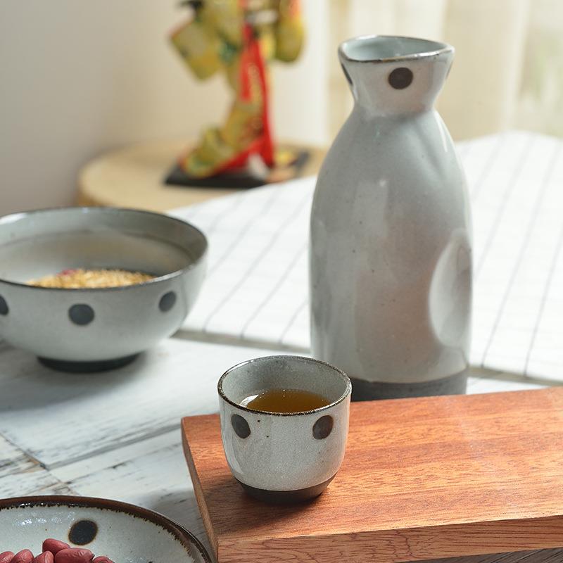 三分日韩料理烧陶瓷酒V025 V02具套装酒壶酒瓶小酒杯烧杯酒子黄清