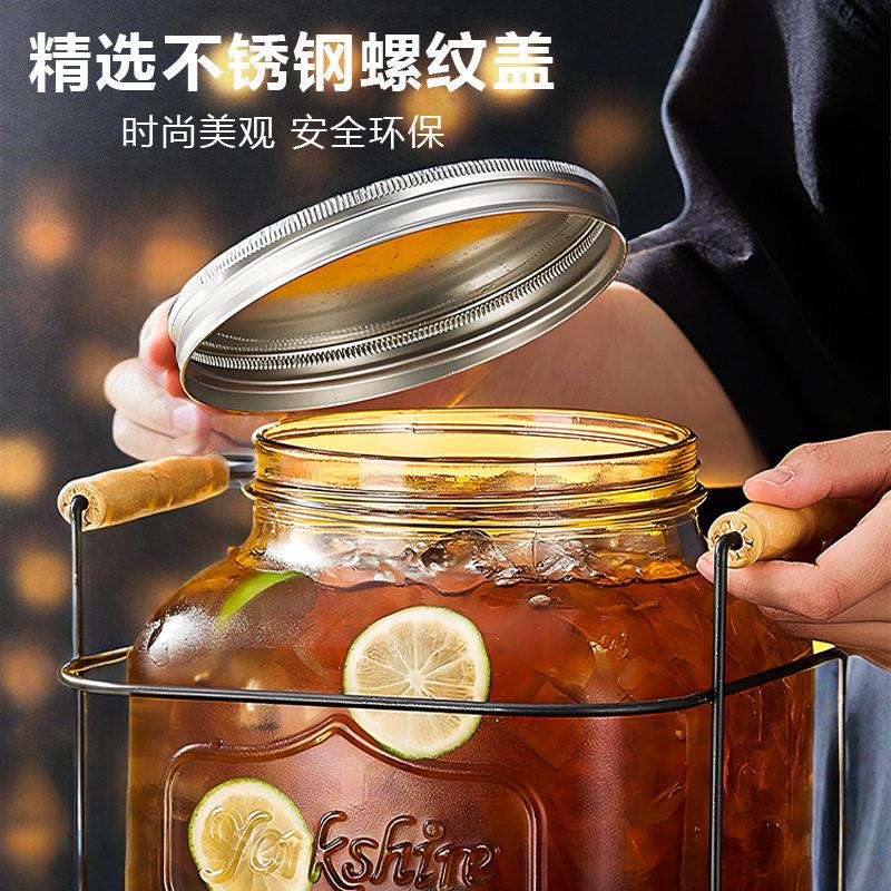 可桶容器璃冷龙水桶带头玻璃可乐桶柠檬果汁桶酒吧玻调酒乐冷水桶
