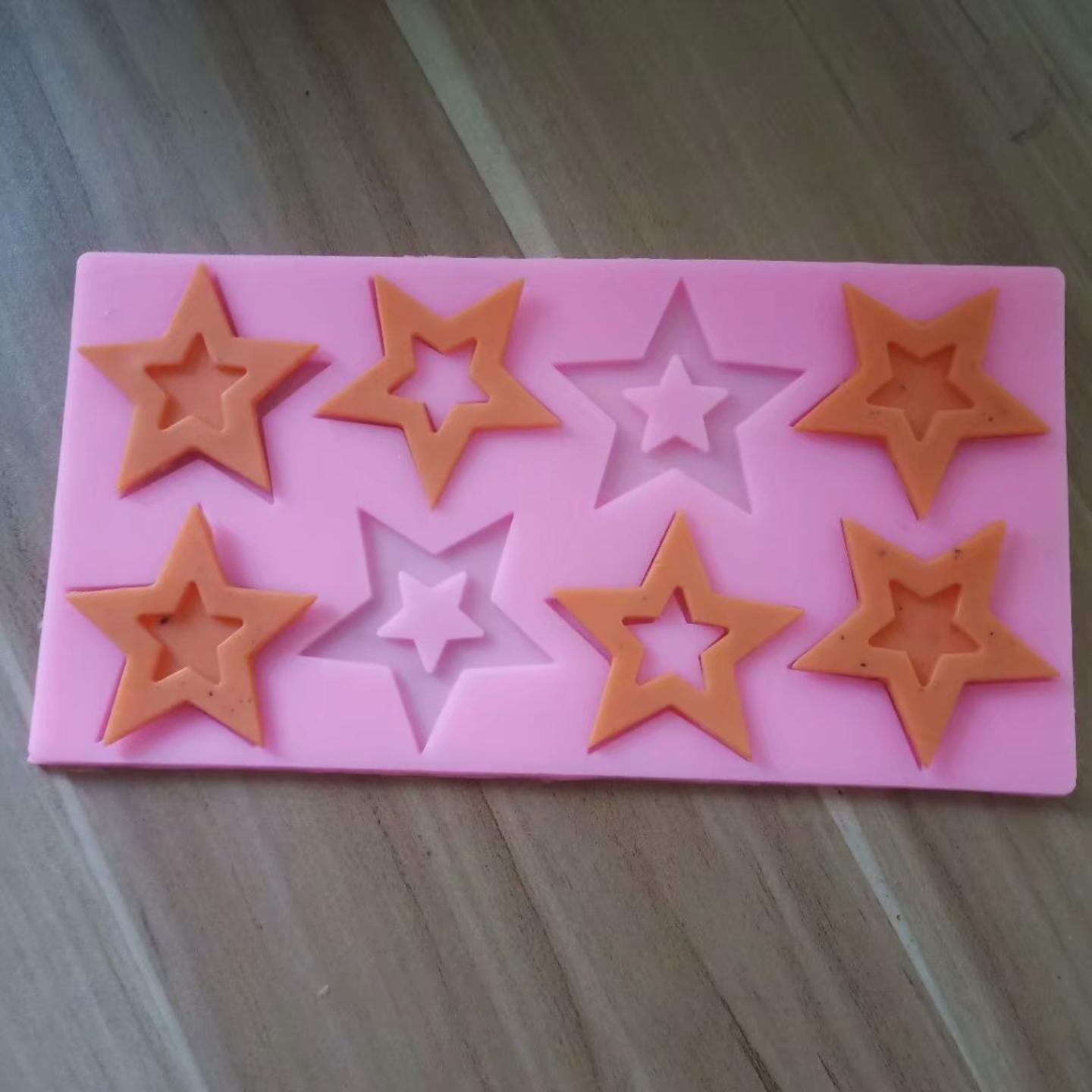 长方形8连五角星造型DIY烘焙插件