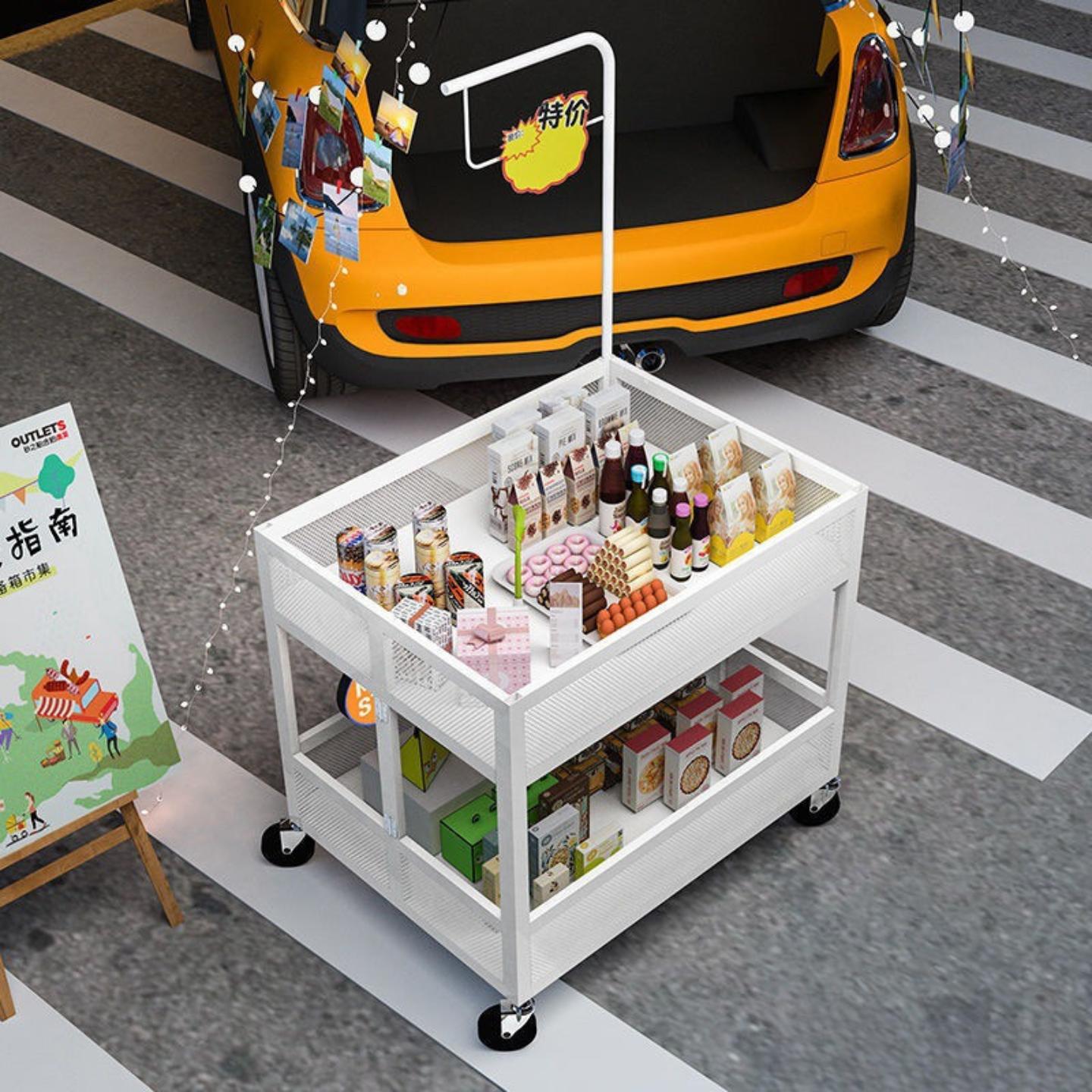 超市便利店促销台展示架摆摊推车销售柜促销台折叠货架售柜