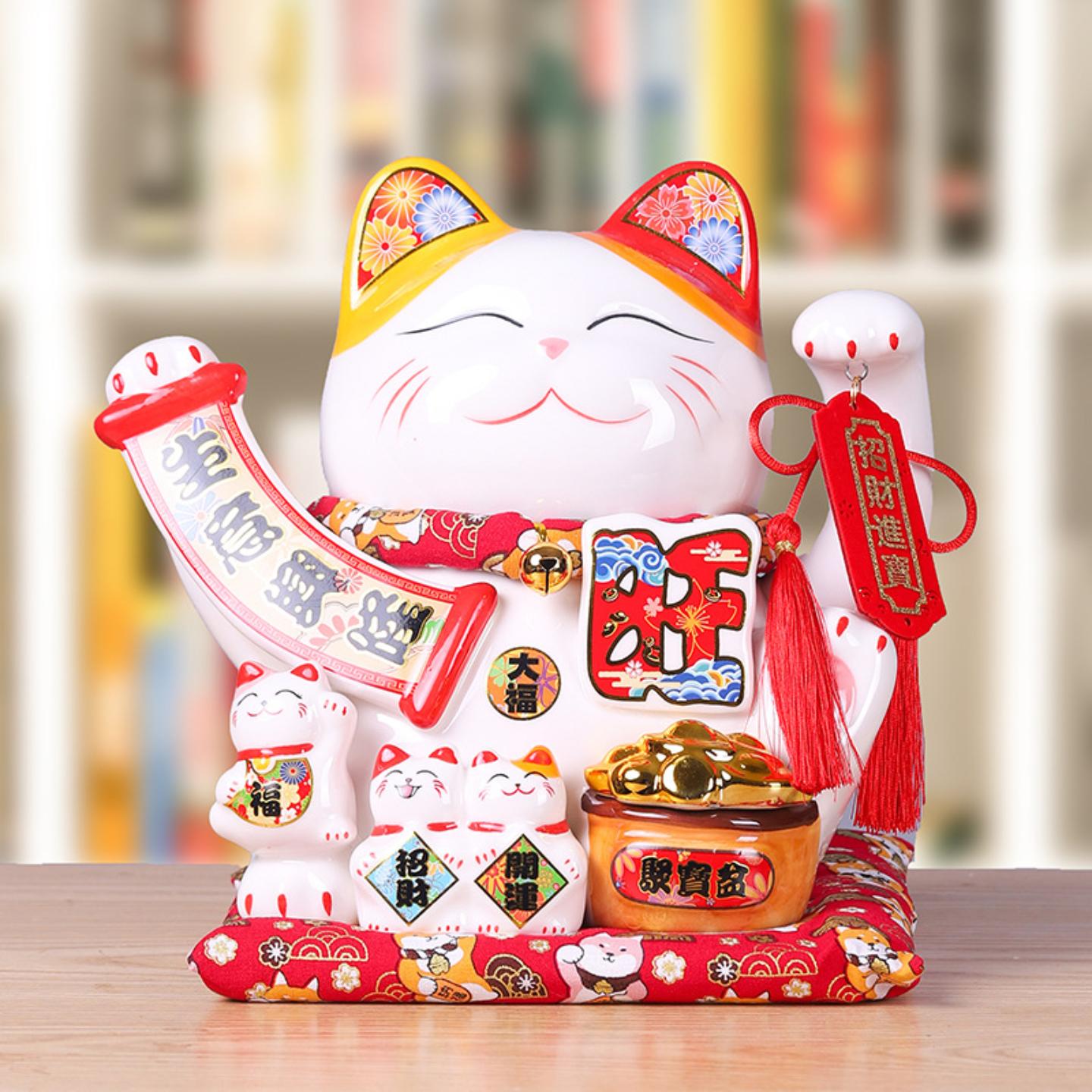 招财猫小摆件陶瓷创意礼品家居