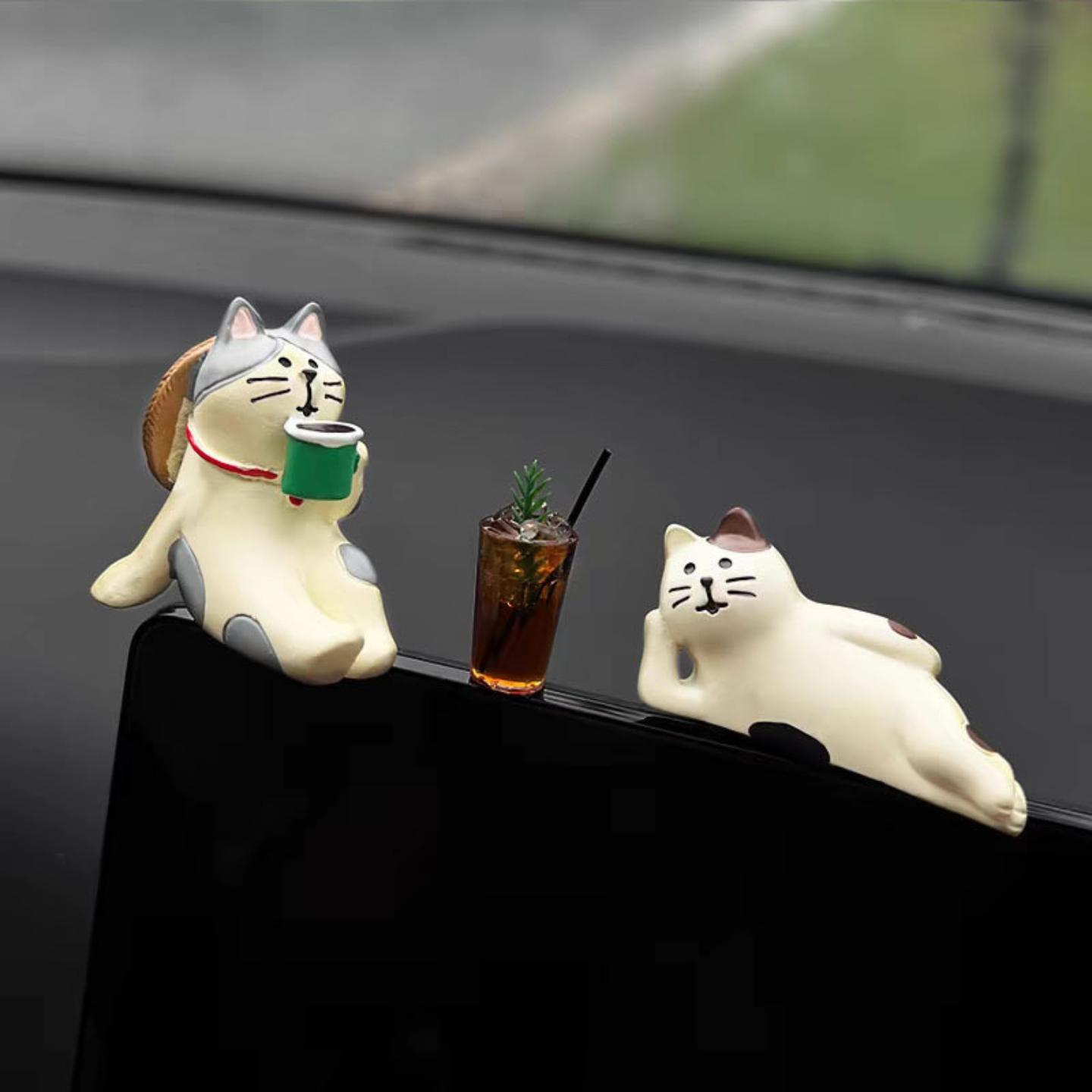 车载摆件日式猫中控台装饰桌面