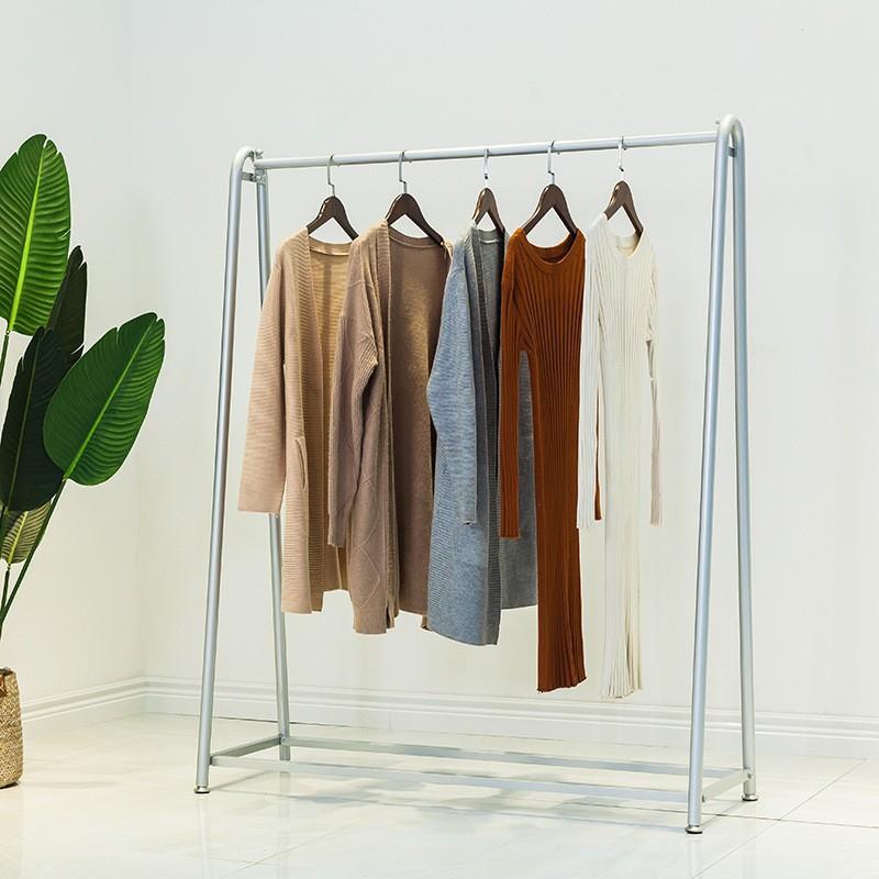 简易服装店装展示落架金色女装地式挂服/衣架中童装陈列架岛架