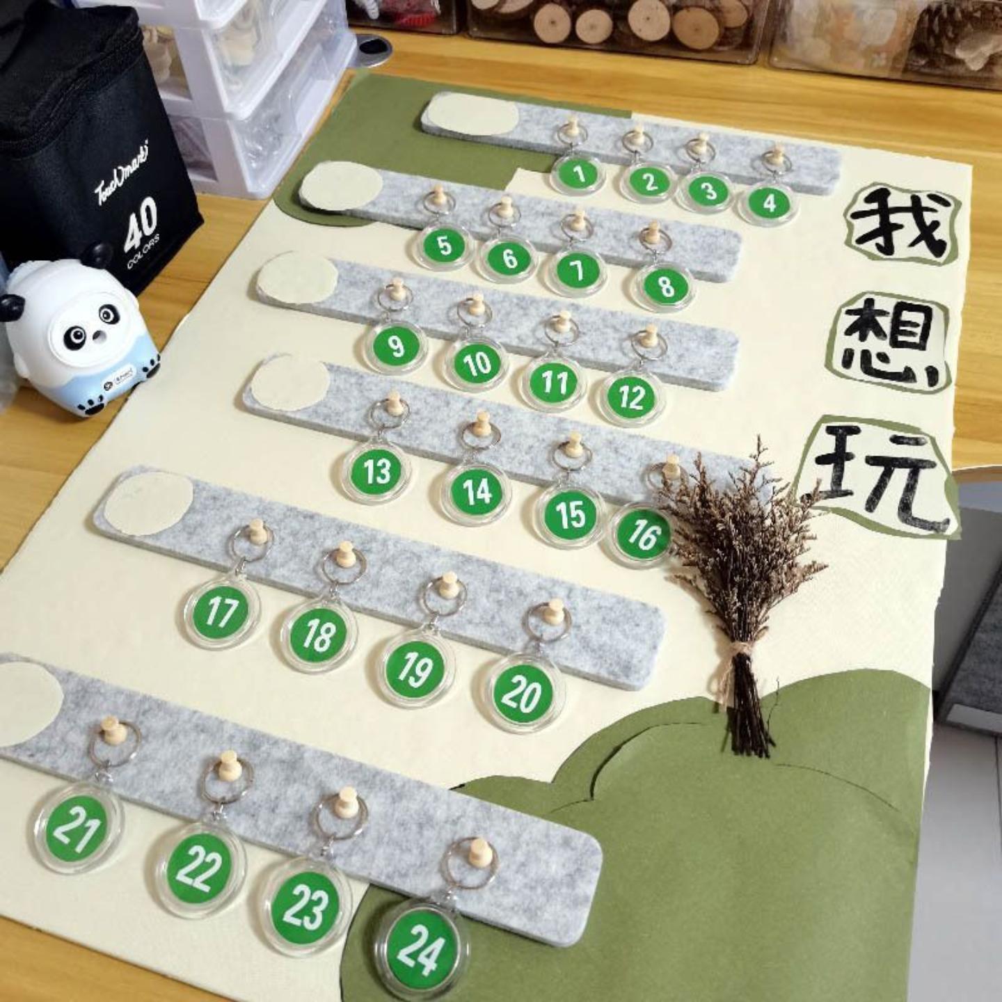 幼儿园区域进区卡小红花墙环创