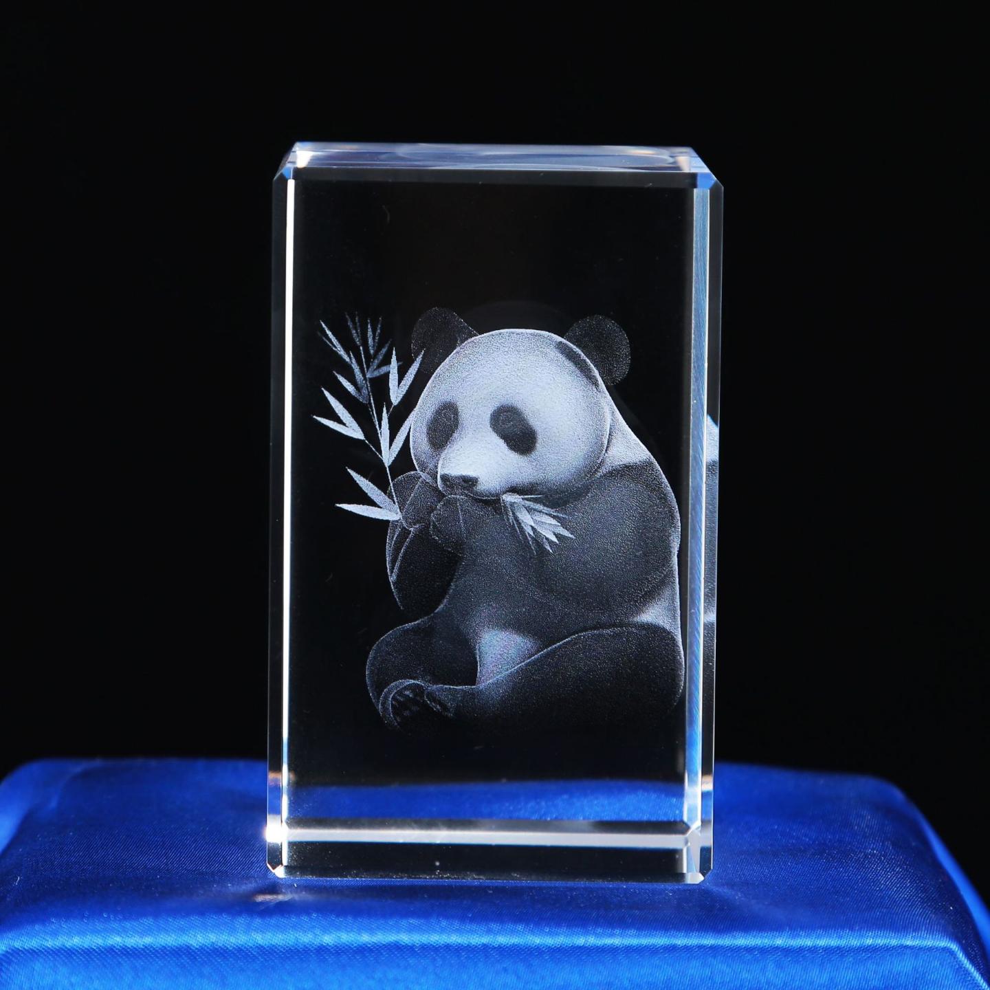 3d水晶内雕动物之熊猫大象袋鼠