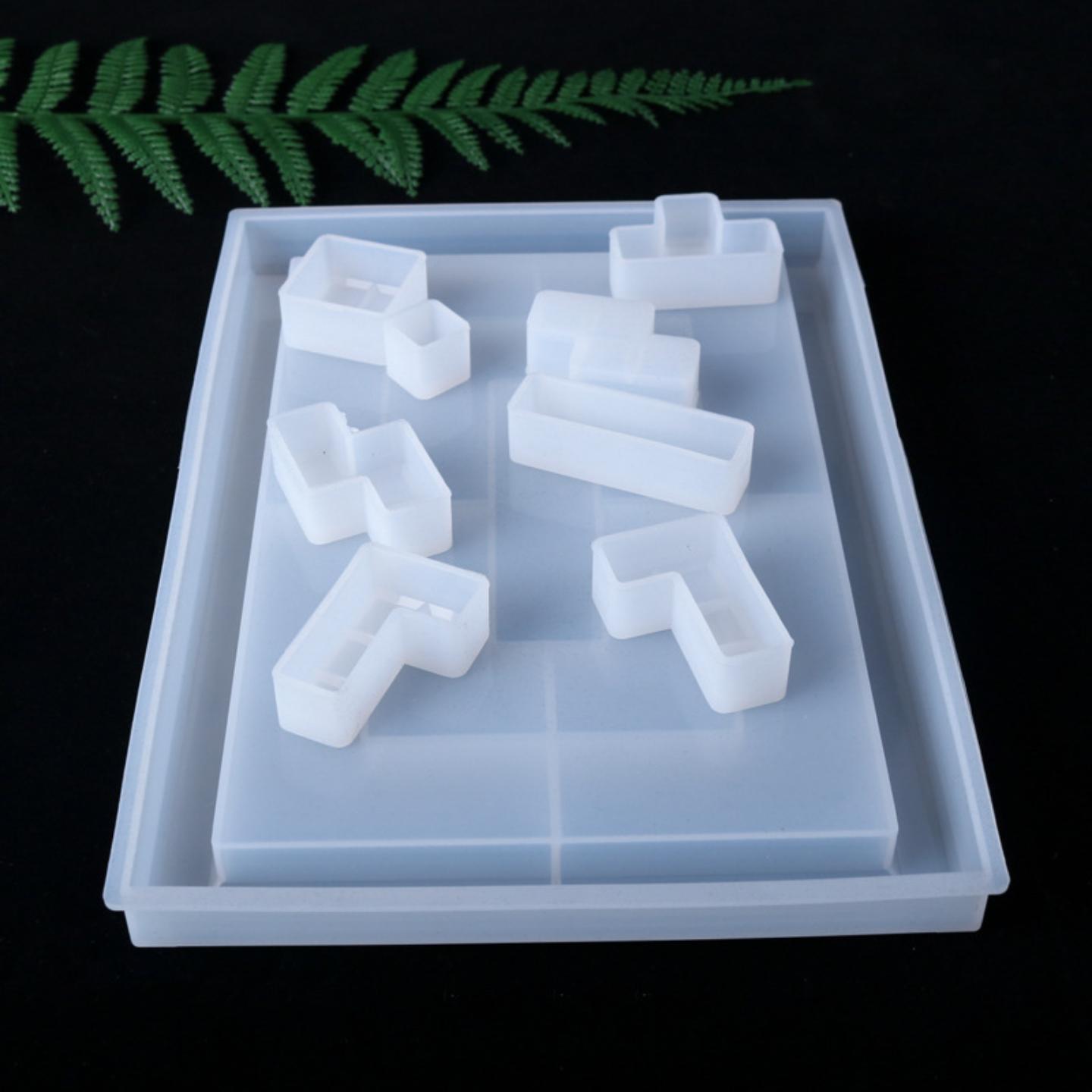 DIY水晶滴胶模具俄罗斯方块镜面
