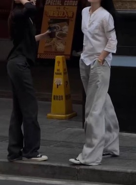 洋气宽松显瘦时尚2025新款法式高级感简约防晒白色衬衫休闲长裤女