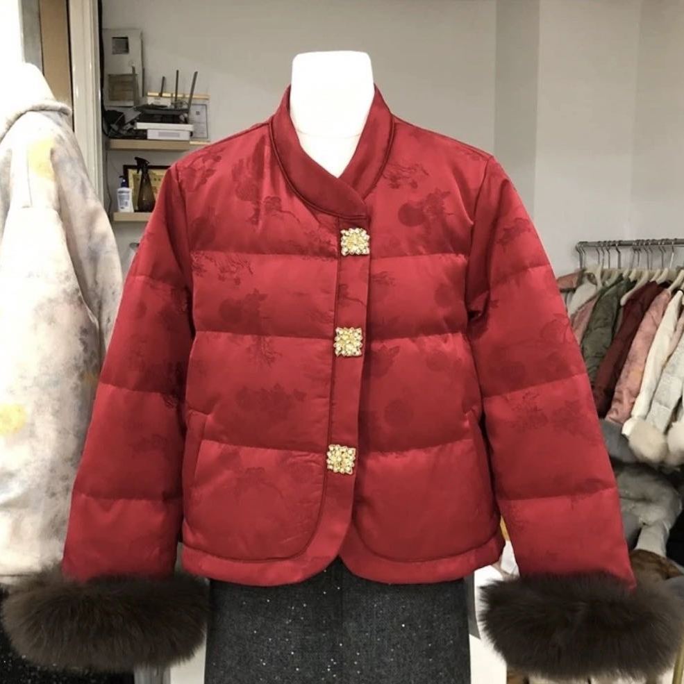 中式百搭气质显瘦风羽绒棉服