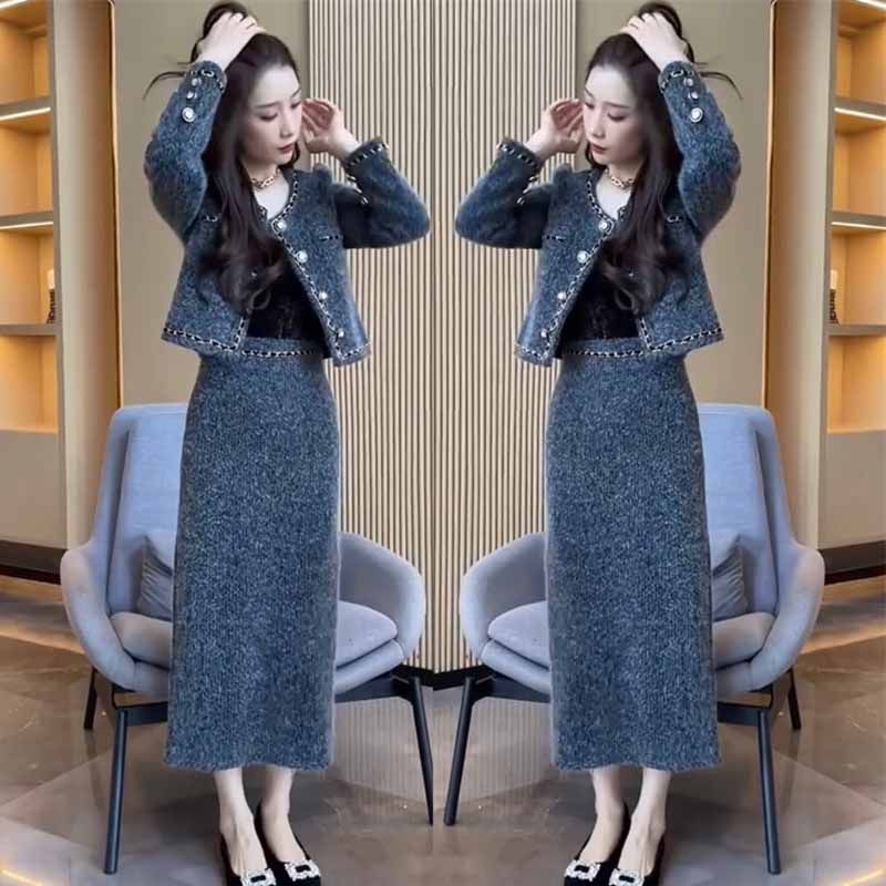 抖音爆款小个子时尚香风套装裙女2025秋冬款精致外套 显瘦半身裙,女装/女士精品,时尚套装,淘宝优惠券,粉丝福利购,淘宝优惠卷