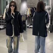 宽松显瘦假两件西服上衣潮 韩版 高级感休闲西装 外套女2025春夏新款