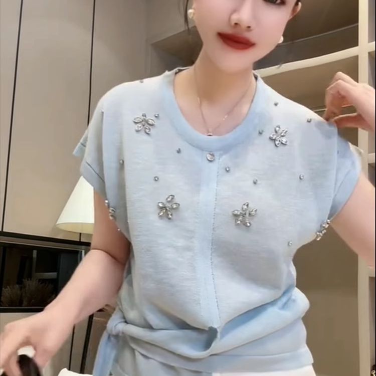 新款绑带显瘦百搭上衣爆款外贸