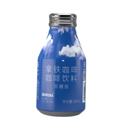 Drinksba低糖拿铁咖啡280ml铝罐