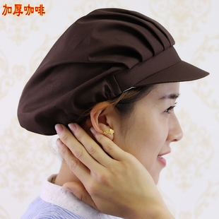 加厚透气韩版厨师帽快餐店卫生帽食品工厂工作帽子男女防尘帽