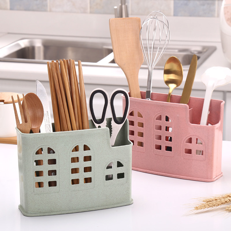 厨房沥水筷子笼家用多功能挂式筷子筒 可壁挂式塑料筷子架收纳盒|ruв категории посуда, посуда, посуда./стойка - от Buy2taobao.com для оказания профессиональной услуги покупки агента Taobao