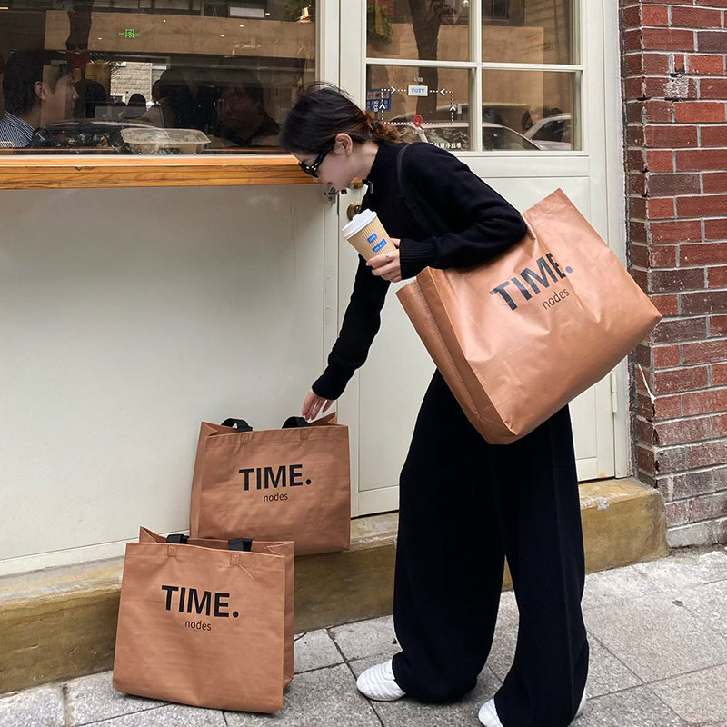 编织袋大容量手提袋服装店袋子打包装衣服购物袋环保防水可定制