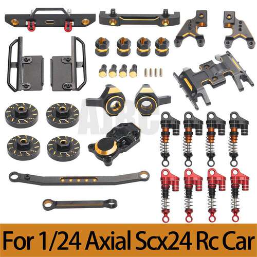 Axial scx24 90081金属升级件 1/24车轮毂配重转向杯 桥盖 避震器