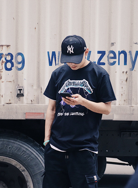 Vintage T-Shirts 100Cotton LightningPrint Metallic