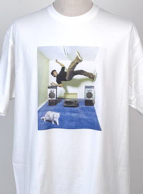 周杰伦专辑印花T恤短袖jay chou透气白色男女宽松数码印花