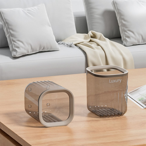 泰禾圆桶形简约透明杂物桶