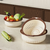 洗菜盆沥水篮新款 家用高档塑料洗菜篮子过滤淘菜盆客厅茶几水果盘