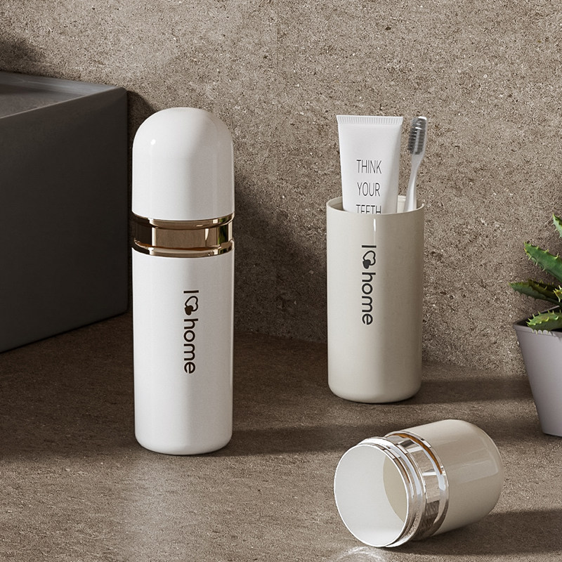 泰禾新款牙刷盒漱口杯旅行便携式刷牙杯子牙具盒创意可爱情侣牙筒
