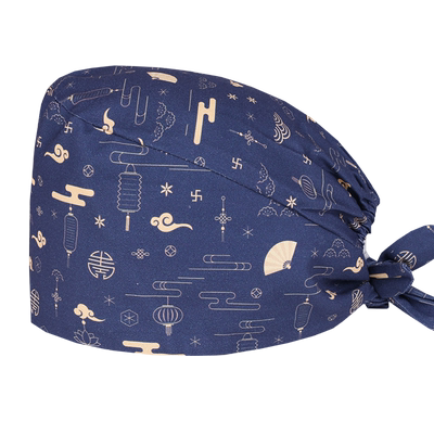 南欧鱼手术帽厚款纯棉内置吸汗巾