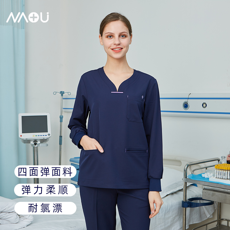 南欧鱼秋冬宠物医院护士手术衣