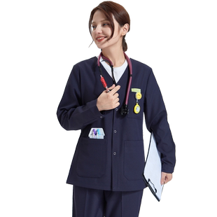 南欧鱼洗手衣女长袖刷手衣高端护士急救巡回服防静电医美工作服男