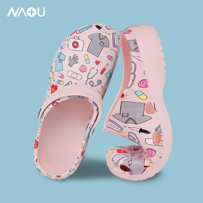 Nam Âu Bác Sĩ Cá Phẫu Thuật Dép Croc Giày Nữ Phòng Phẫu Thuật Dép Đặc Biệt Giày Bao Đầu Nam Chống Trơn Trượt in Hình Dép dép tĩnh điện xanh