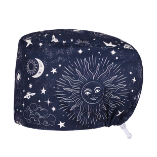 南欧鱼手术室帽子女纯棉护士帽厚款花帽不压头发可调节男星空系列