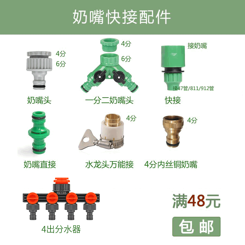 一进二出双出口水龙头带阀门开关二路螺纹4分6分转换接件分水器-封面