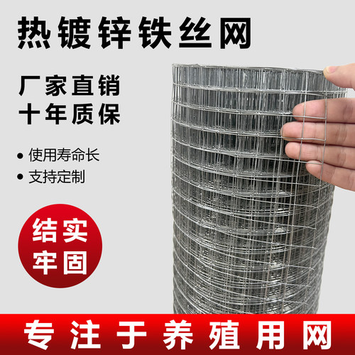 热镀锌电焊卷网铁丝网养殖网栅栏钢丝防护养鸡圈鸭网电焊网片