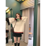 Zhang Beibei Ibell Girls Lazy Wind Betal Tomberine свитера осень и зима Новый Свободный Круглый Топ