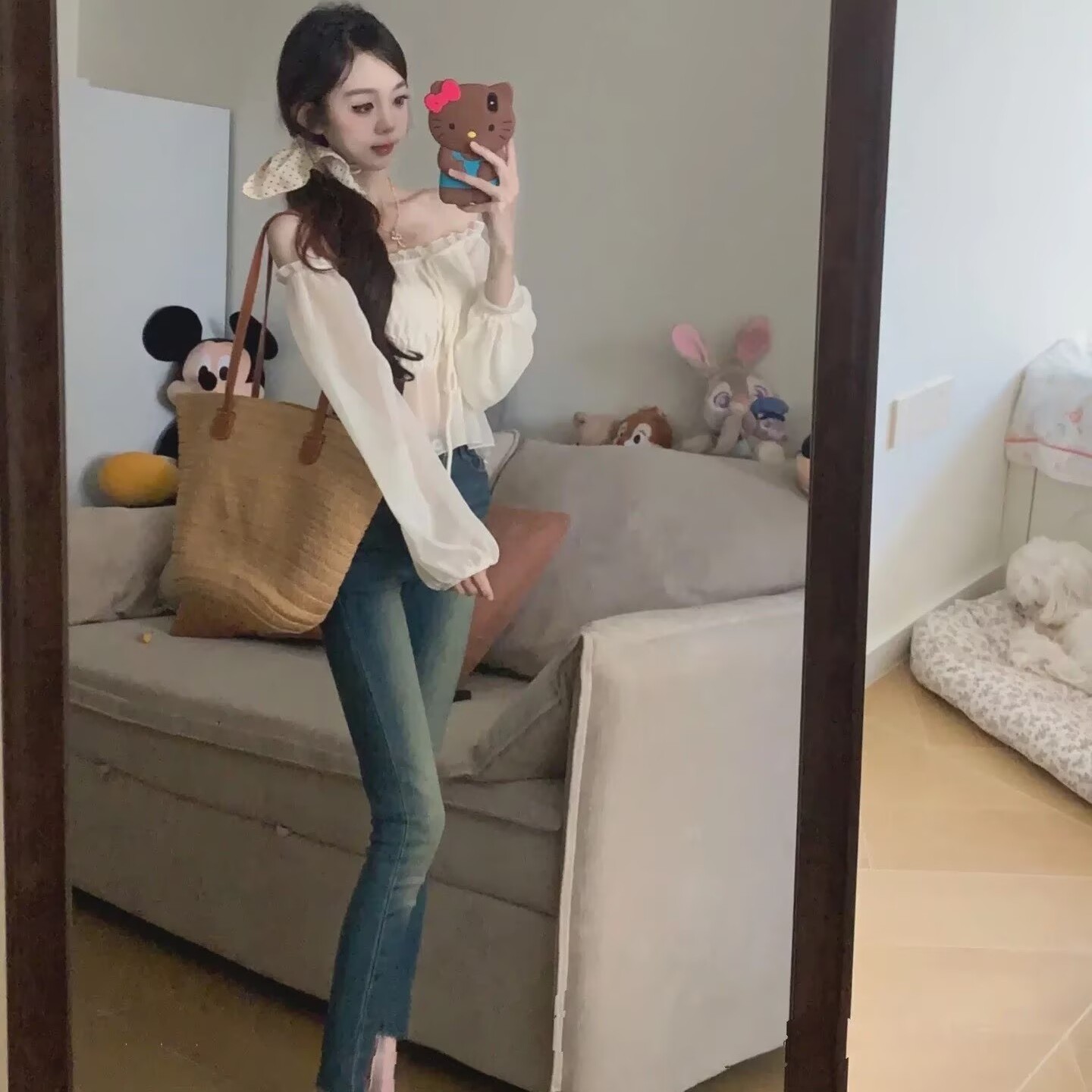 带胯垫~韩版新款修身紧身牛仔裤女夏季磨白显瘦提臀小脚裤牛仔裤