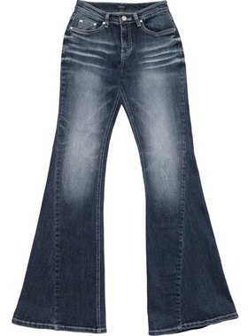 现货~柳智敏~直井怜~方智玟~SYNERJYN~辣妹风复古水洗喇叭牛仔裤