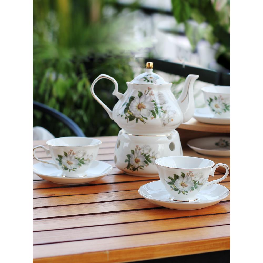 花茶壶套装水果蜡烛加热煮茶炉美容院茶具英伦下午茶轻奢欧式茶杯