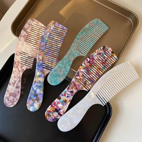 精致女士长发专用梳子小巧随身便携ins家用大宽齿密齿醋酸防静电
