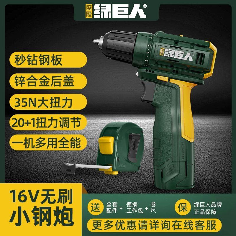 盛隆绿巨人电钻家用便捷式电钻充电式工具锂电池多功能电动螺丝刀