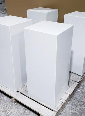 白色大理石底座现代简约客厅装饰落地工艺品石墩子底座摆件雕塑台