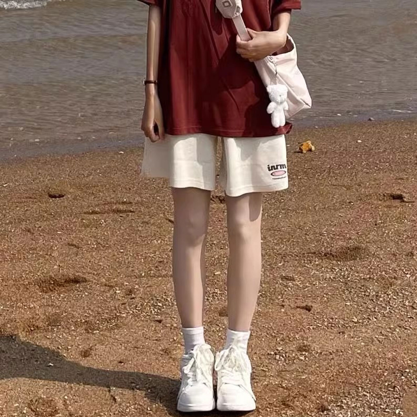 美式休闲运动短裤女夏季宽松高腰薄款直筒阔腿五分裤子显瘦5中裤