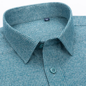 条纹绿色长袖 纯棉法兰绒磨毛格子衬衫 春秋季 内搭打底衫 衬衣潮 男士