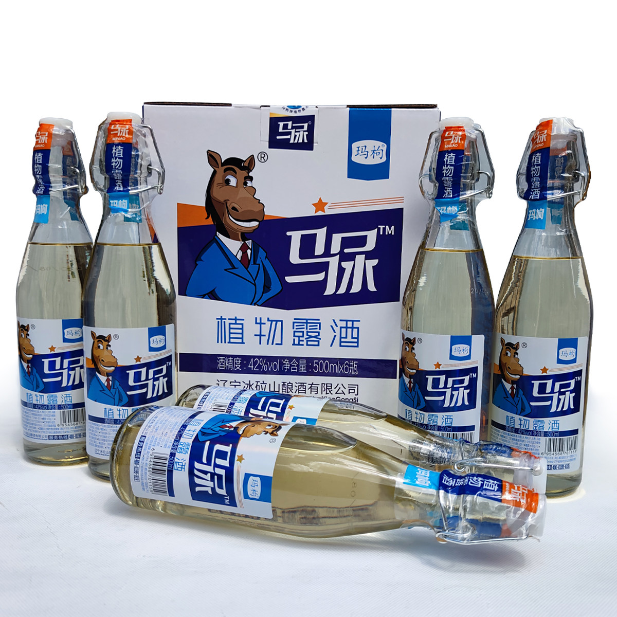 辽宁马尿酒42度500ml整箱6瓶玛咖枸杞高梁酒网红特产玛枸植物露酒