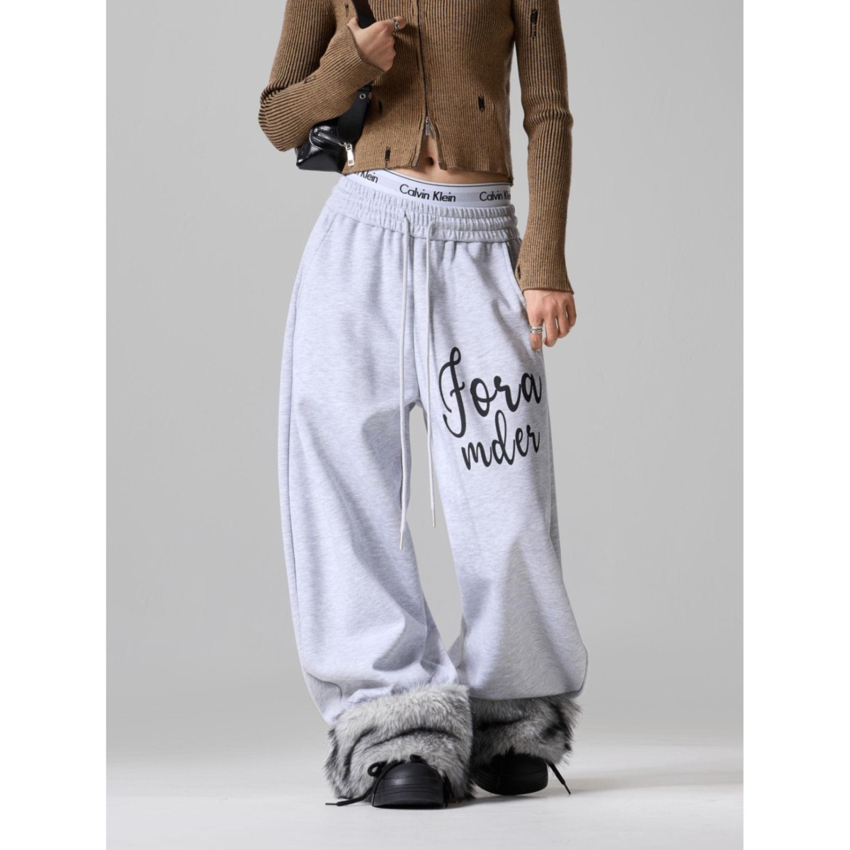 【前20分钟 5 折11/25晚20点上新】PRMR美式复古环保狐狸毛休闲裤